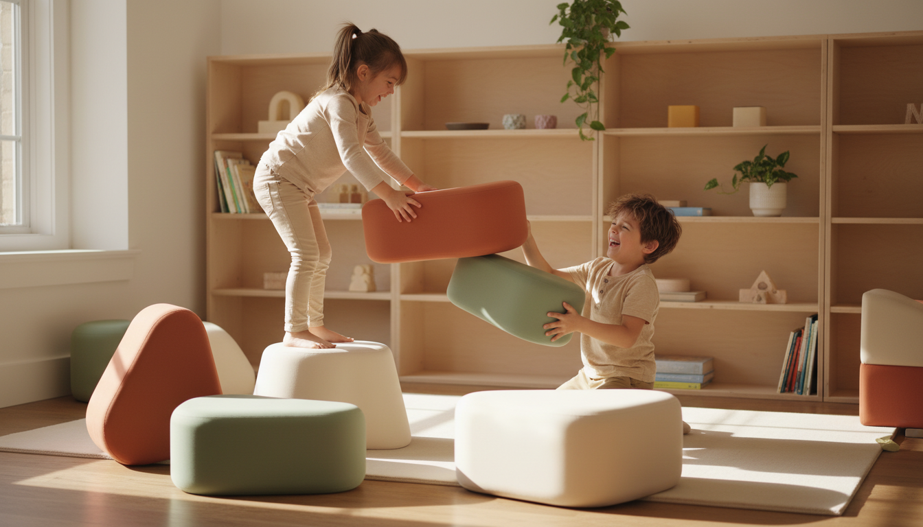 Foam blocks play scene